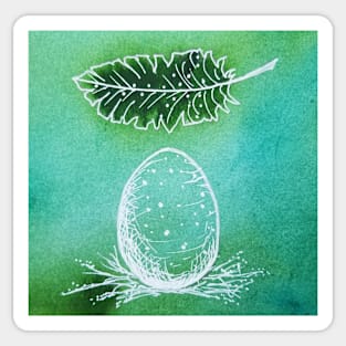 egg and feather Sticker